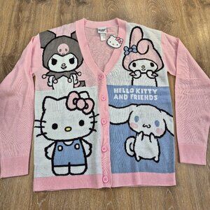 NEW Sanrio Sweater Cardigan Unisex Medium Large oversized Kawaii Preppy